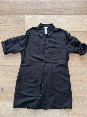 Tommy Bahama Black Button-Front Women's Swim Coverup